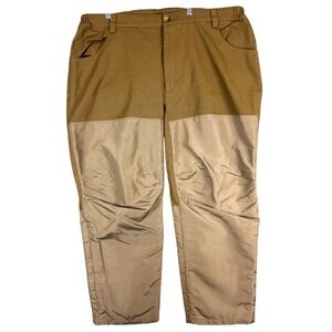 Orvis Pants Mens 44x30 Brown Canvas Lined Elastic Waist Cargo Outdoor Workwear